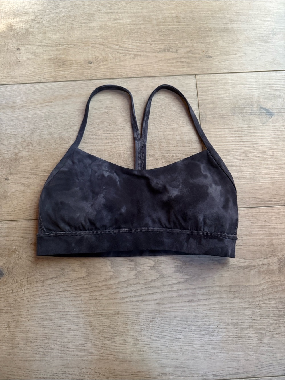 lululemon athletica Black & Gray Padded Seamless Racerback Sports Bra
